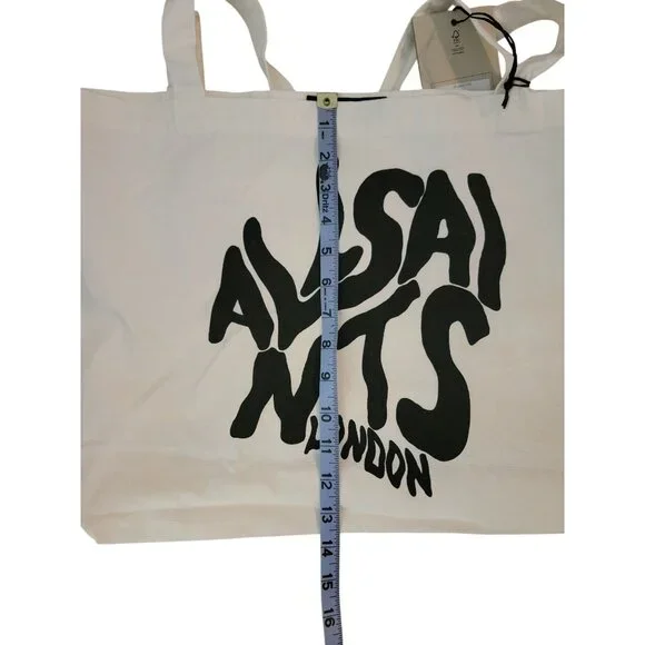 AllSaints London White Canvas Orlando Tote Bag - Picture 3 of 7